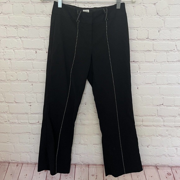 Cache Women's Y2K Black Low Rise Cropped Flared Stretchy Pants - Size 2 - Picture 1 of 8